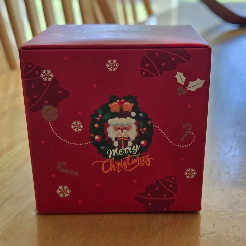 Merry Christmas Gift Boxes Red Santa Wreath Treat Boxes Gold Sleeve Holiday